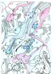 "Beaucoup" - aquarelle et marqueur fin "Beaucoup" - aquarelle et marqueur fin - Sarah Pierre-Louis